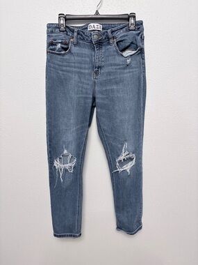 DAZE Women’s Light Blue Ripped Skinny Jeans